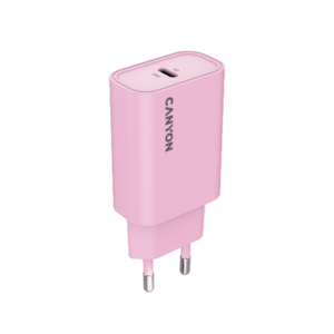 Incarcator retea CANYON CNE-CHA30CLPK OnCharge 30CL, 30 W, 1x USB Type-C PD (Roz) imagine