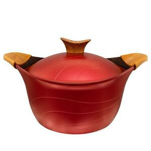 Oala cu capac Neoklein CS20, diametru 20 cm, capacitate 2.1 L, aluminiu turnat, invelis anti-aderent (Rosu) imagine