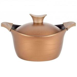 Oala cu capac Neoklein CS30, diametru 30 cm, capacitate 6.8 L, aluminiu turnat, invelis anti-aderent (Auriu) imagine