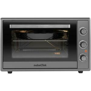 NobeLTek Cuptor electric NLT FSO60W, 60L, 2000W, grill, timer, termostat, sticla dubla, ventilator, iluminare (Argintiu) imagine