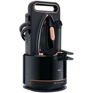 Statie de calcat Braun CareStyle 9 IS9090BK, 2700W, 9 bari, abur variabil 190g/min, jet de abur 750g/min, rezervor detasabil 2L, tehnologie AutoClean, AutoSteam, iCare, FreeGlide, Talpa EloxalPlus, Oprire automata (Negru) imagine