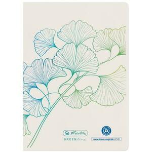 Carnetel Herlitz, A6, 32 file, hartie reciclata, 80 g/mp, dictando, motiv ginkgo, seria greenline imagine