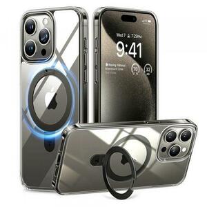 Husa MagSafe pentru Apple iPhone 15 Pro Max, Torras, Ostand, Transparenta imagine