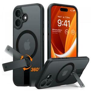 Husa MagSafe pentru Apple iPhone 16 Plus, Torras, Pstand Spin, Neagra imagine
