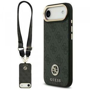Husa MagSafe pentru Apple iPhone Air, Guess, 4G Strass Logo with Big Strap, Neagra imagine