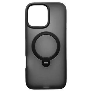 Husa Protectie Spate Lemontti LEMHHSMIXVIPMN Hybrid MagSafe pentru Apple iPhone 16 Pro Max, cu suport rotativ (Negru) imagine