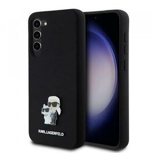 Husa pentru Samsung Galaxy S23+ S916, Karl Lagerfeld, Silicone Karl & Choupette Metal, Neagra imagine
