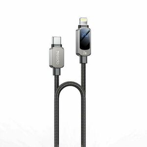 Cablu Date si Incarcare USB-C - USB-C Yesido CA180 Display, 27W, 1.2m, Negru imagine