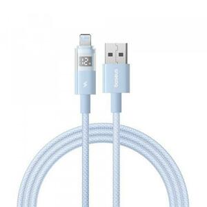 Cablu Date si Incarcare USB-A - Lightning Baseus Display 2 P10382700311-00, 12W, 1m, Albastru imagine
