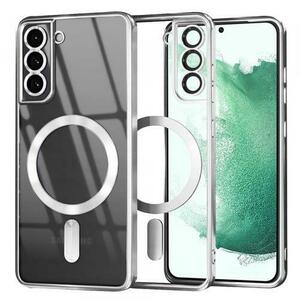 Husa MagSafe pentru Samsung Galaxy S22+ 5G S906, Techsuit, Luxury Crystal, Argintie imagine
