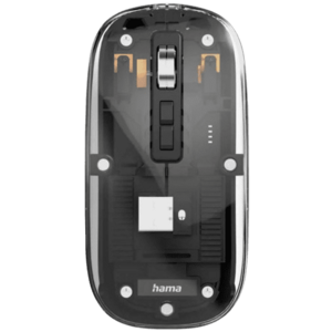 Mouse Hama WM-600, Wireless 2.4Ghz, Bluetooth, 1600DPI (Transparent/Negru) imagine