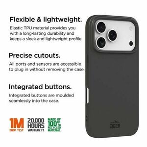 Husa Protectie Spate Eiger Eiger Grip GRS pentru Apple iPhone 17 Pro (Negru) imagine