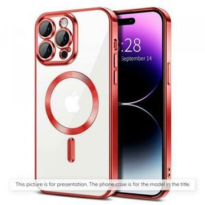 Husa MagSafe pentru Apple iPhone 17, Techsuit, Luxury Crystal, Rosie imagine