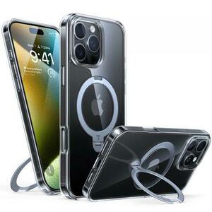 Husa MagSafe pentru Apple iPhone 16 Pro, Torras, Ostand Spin, Transparenta imagine