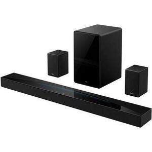 Soundbar TCL Q85H Pro, 7.1.4, 860W, Bluetooth 5.1, Dolby Atmos & DTS-Virtual: X, e-ARC (4K@120Hz), Subwoofer Wireless (Negru) imagine