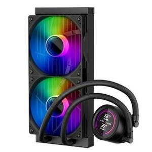 Cooler CPU 1st PLAYER Thunderstorm TS4 240, iluminare aRGB, 2 x 120mm (Negru) imagine