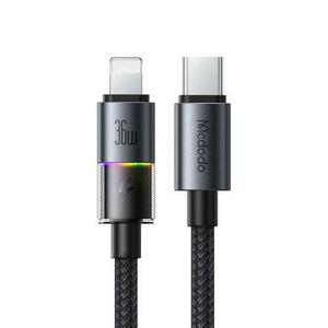 Cablu de date Mcdodo CA-8190, Type-C la Lightning 36W, Fast Charging 3A, LED multicolor 1.2m Negru imagine