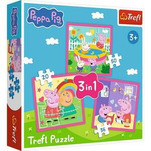 Puzzle Trefl 3 în 1 - Prietenii lui Peppa Pig imagine