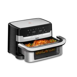 Friteuza cu aer cald Tefal Dual Easy Fry Flex EY922DE0, 2700 W, 9l, Divizor FlexCook, Fereastra vizualizare (Negru/Inox) imagine