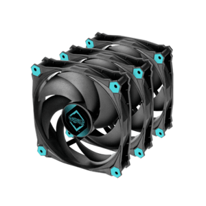 Set ventilatoare Iceberg Thermal IceGALE Silent, 3 x 120mm, 600 - 1600RPM, PWM (Albastru/Negru) imagine