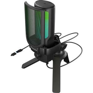 Microfon Genesis Radium 250, iluminare RGB, USB-C (Negru) imagine