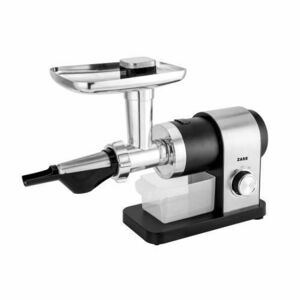 Masina de tocat carne ZASS ZMG 12, 600/1800 W, 3 discuri tocare 3/5/7mm, Buton reverse, 1.8 kg carne/minut (Negru/Inox) imagine