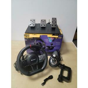 Set volan cu pedale si schimbator Tracer SimRacer TRAJOY47345 GameZone, 6in1, PlayStation 4, PC, Xbox One, Series X/S, Nintendo Switch (Negru) imagine