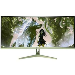 Monitor Gaming VA LED Arozzi Nova 34inch AZ-NO-34T2K165-FST, 3440 x 1440, HDMI, DisplayPort, Ecran curbat, 165 Hz, 1 ms (Verde) imagine