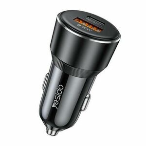 Incarcator Auto Yesido Y64, 50W, 3A, 1 x USB-A - 1 x USB-C (Negru) imagine