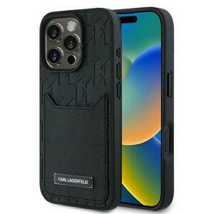 Husa pentru Apple iPhone 16 Pro Max, Karl Lagerfeld, Cardslots Monogram, Neagra imagine