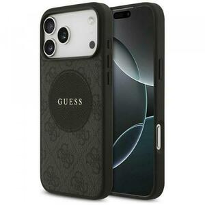 Husa MagSafe pentru Apple iPhone 17 Pro, Guess, 4G Circle Classic Logo, Neagra imagine