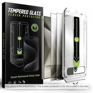 Folie de protectie Ecran Privacy Techsuit TitanGlass CrystalHD pentru Samsung Galaxy S25 FE, Sticla Securizata, Full Glue, Set 2 bucati imagine