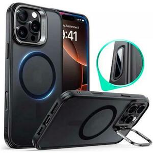 Husa MagSafe pentru Apple iPhone 16 Pro Max, ESR, Classic Hybrid Kickstand Slide, Neagra Satinata imagine