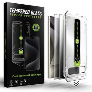 Folie de protectie Ecran Privacy Techsuit TitanGlass CrystalHD pentru Samsung Galaxy S24 Ultra S928, Sticla Securizata, Full Glue, Set 2 bucati imagine