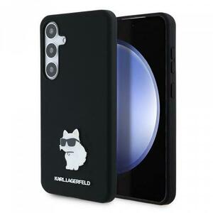 Husa pentru Samsung Galaxy S24+ S926, Karl Lagerfeld, Silicone Choupette Metal, Neagra imagine
