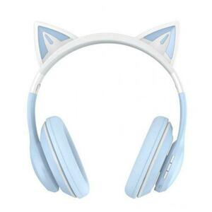 Casti Stereo Wireless XO Design BE38 Cat Lights, Bluetooth, A2DP, Albastru imagine