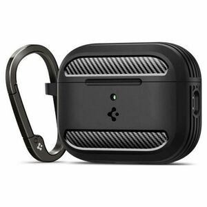 Husa Spigen Rugged Armor pentru Apple AirPods Pro 3, Neagra Mata imagine