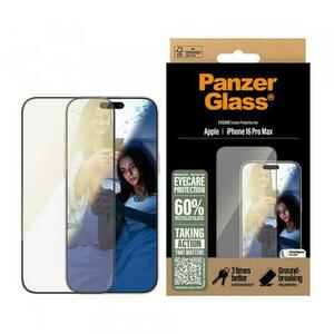 Folie de protectie Ecran PanzerGlass Ultra-Wide Fit EyeCare pentru Apple iPhone 16 Pro Max, Sticla Securizata, Full Glue imagine