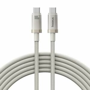 Cablu Date si Incarcare USB-C - USB-C Baseus Titanium P10378100G21-01, 100W, 2m, Auriu imagine