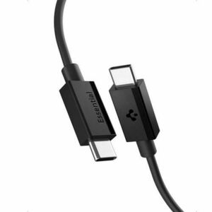 Cablu Date si Incarcare USB-C - USB-C Spigen Essential, 60W, 1m, Negru imagine