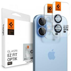 Folie de protectie Camera Spate Spigen GlastR EZ FIT Optik Pro pentru Apple iPhone 17 / 16 Plus / 16, Sticla Securizata, Set 2 bucati imagine