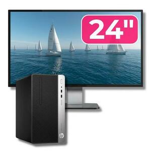 Pachet Calculator Refurbished HP ProDesk 400 G4 MT, Intel Core i5-7500 3.40 - 3.80GHz, 8GB DDR4, 256GB SSD + Monitor 24" imagine
