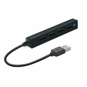 Hub USB Speedlink SNAPPY SLIM, 4 porturi, USB 2.0, pasiv, negru imagine