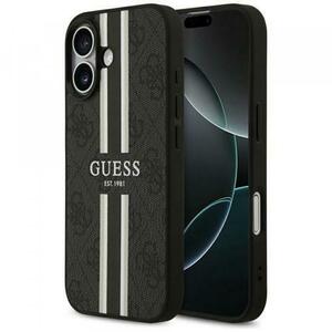 Husa MagSafe pentru Apple iPhone 17, Guess, 4G Printed Stripes, Neagra imagine