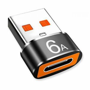 Adaptor Date/Incarcare Techsuit A4, USB-C - USB-A (Negru/Portocaliu) imagine