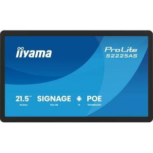 Monitor IPS LED Iiyama 21.5inch S2225AS-B1P, Full HD (1920 x 1080), USB-C, Boxe (Negru) imagine