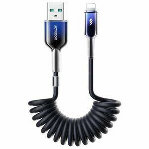 Cablu Date/Incarcare Joyroom S-A43 Crystal, USB-A - Lightning, 18W, 1.5m (Negru) imagine