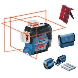 Nivela laser BOSCH GLL 3-80 C, 30 m, 3 linii laser, fascicul rosu, proiectie 360 grade, geanta textila imagine
