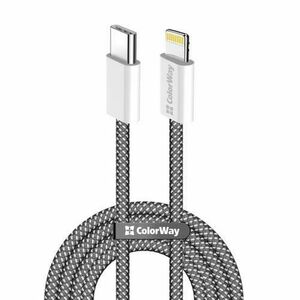 Cablu Date si Incarcare USB-C - Lightning ColorWay CW-CBPDCL061, 27W, 1m, Negru imagine