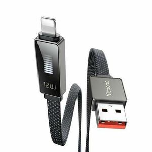 Cablu Date/Incarcare McDodo CA-4970 Rythm Display, USB-A - Lightning, 18W, 1.2m (Negru) imagine